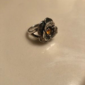 James Avery RETIRED flower ring with citrine